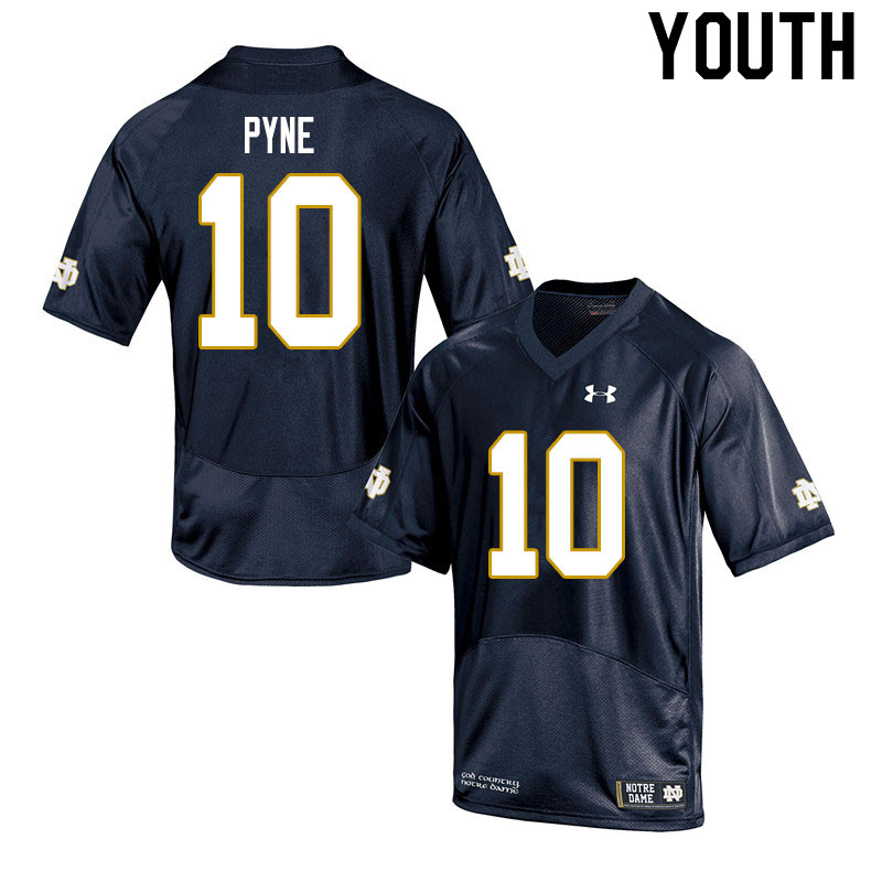 Youth NCAA Notre Dame Fighting Irish #10 Drew Pyne Stitched College Under Armour Authentic Navy Football Jersey QA10Q76AP